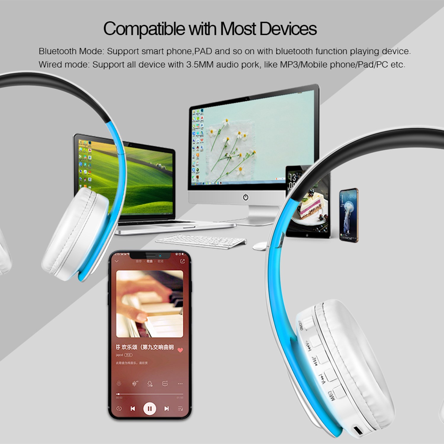 Cuffie Musicali Colorate 2026, - Bluetooth Headset On Ear recensione e prezzo